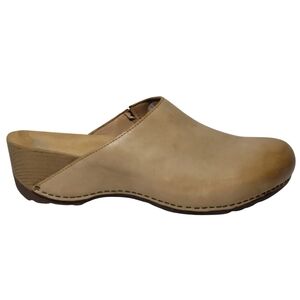 Dansko Talulah Milled Nubuck Women EU 41 US 10.5 - 11 Tan Leather Slip On Clogs